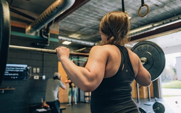 woman strength training